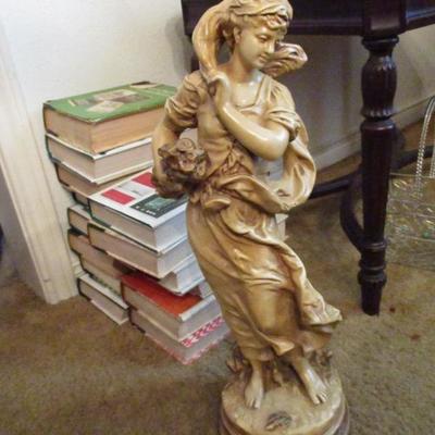 Vintage plaster statue of lady