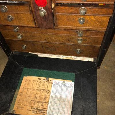 Vintage Tap Drill Box and Contents