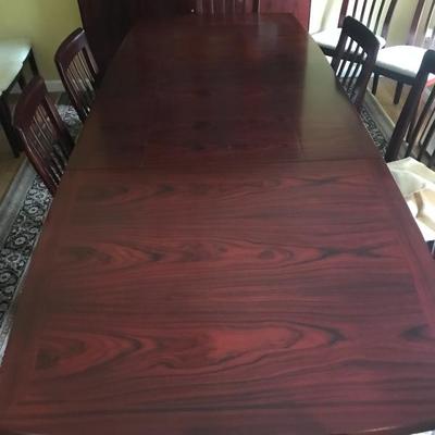 Rosewood Dining Room Table w/ 8 Chairs 