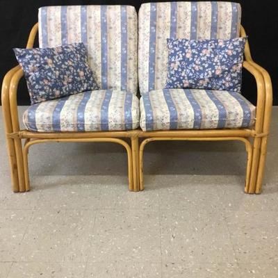 Rattan Casual Loveseat with Cushions