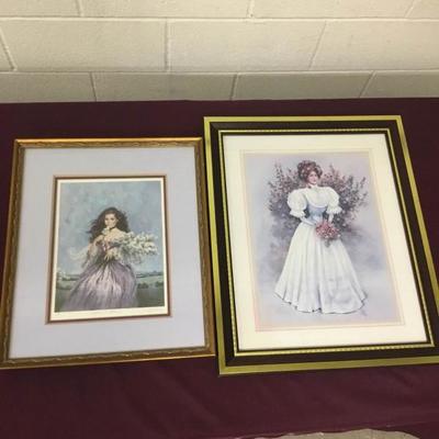 Two Pictures of Women Holding Flowers