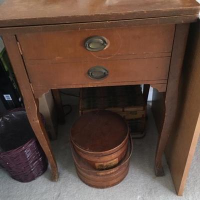 Antique Table w/Drawers, $65