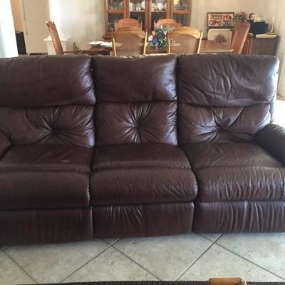 Brown Sofa w/Double Recliners, $450