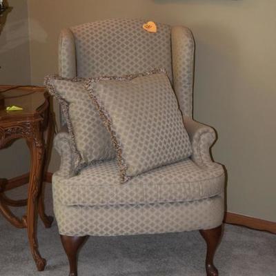 Victorian armchair with pillows