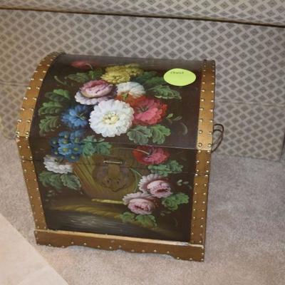 Floral and brass decorative chest