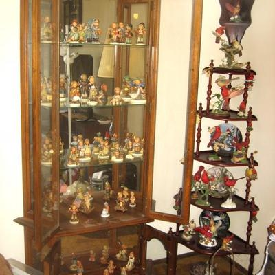 Wood display cabinets & curio shelves