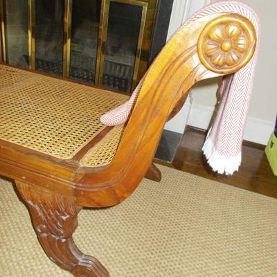 Carved and caned chaise $425
80 X 23 X 27