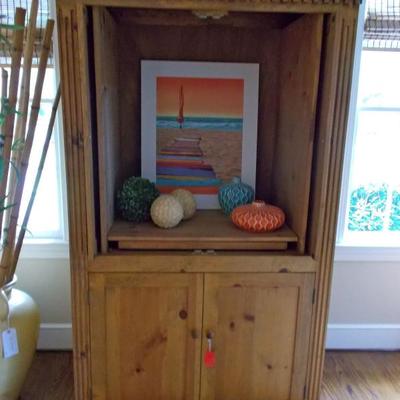 Pine entertainment center/armoire $495
 43 X 24 X 76"