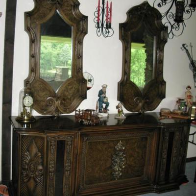 large ornate dresser with 2 mirrors   BUY IT NOW  $ 185.00