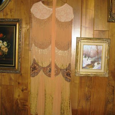 Hand beaded 1920's flapper dress  BUY IT NOW  $ 125.00