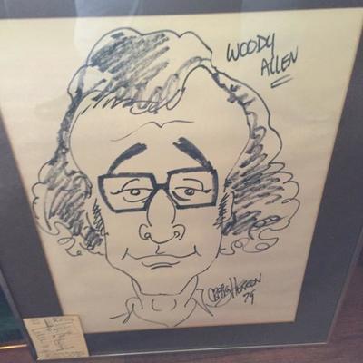 Autographed Woody Allen Caricature  