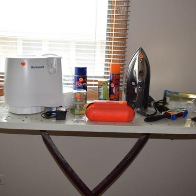 Ironing board, iron, humidifier