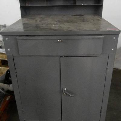 Grey Tool Cabinet with Drawer and 2 Cabinets