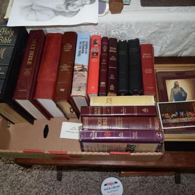 Bibles, religious pictures