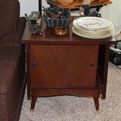 Vintage side table, decor, pipes