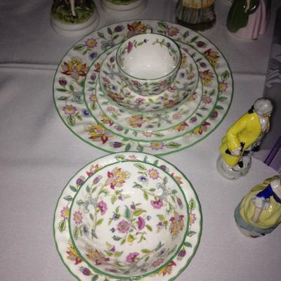 Haddon Hall by Minton bone China. This set is believed to be a complete 12 place setting with much sought after serving platters, coffee...