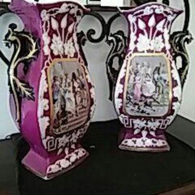 Pair of Antique Dresden Vases