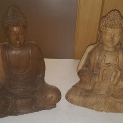 WAE112 Carved Milo Wood Carved Meditative Pose Figurines #1
