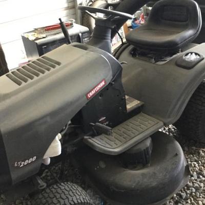 Craftsman rode on lawnmower with $800 attachment that picks up your grass as you cut it ! 
