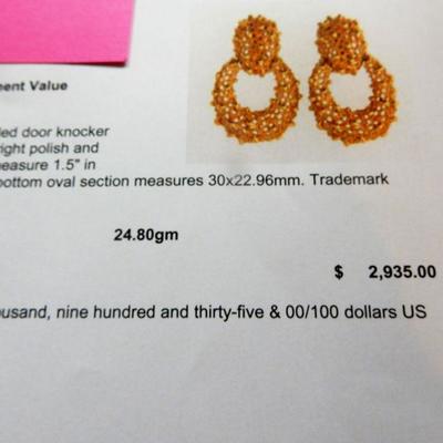 18K non-pierced earrings,  Buy it now. $1,450.00 