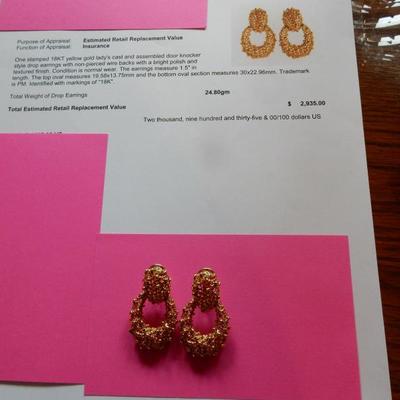 18K non-pierced earrings,  Buy it now. $1,450.00 