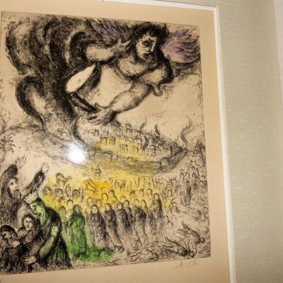 Chagall: Prise de Jerusalem (The Capture of Jerusalem), Known date 1956,
References Cramer 30, Verve N.101. Etching with watercolor...