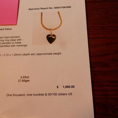 14K heart pendant, of Nephrite with a prong set diamond on a 14k chain Buy it Now. $950.00