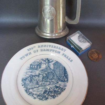 Town of Hampton Falls New Hampshire 250 year celebration plates, medals & cups