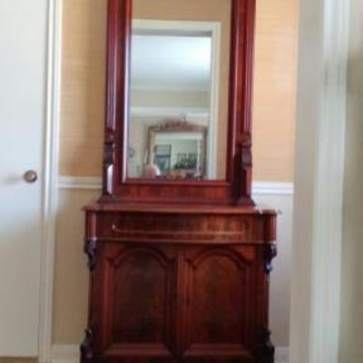 hall mirror and cabinet