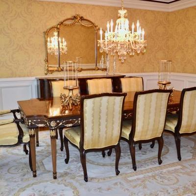 E.J. Victor dining table with 8 chairs