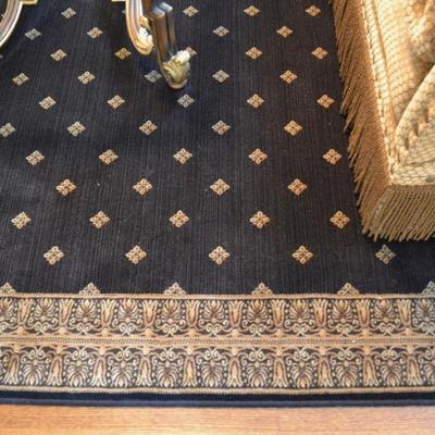 Black and gold rug, approx, 10' X 14'
