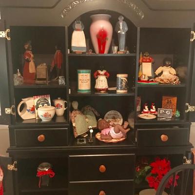  China cabinet is still available some of the black memorabilia has sold 