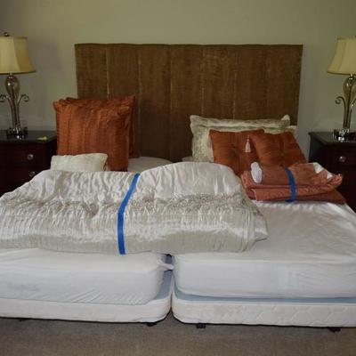 
2 Twin Mattress Bed, Pillows, & Linens
