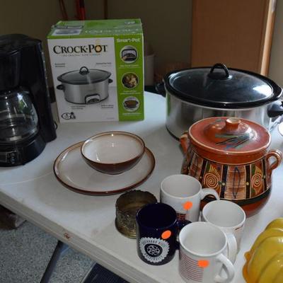 Crock Pot, Coffee Pot, & Misc. Assorted Items