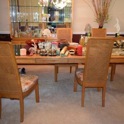 Dining Room Set, 6 Chairs, & Home Decor