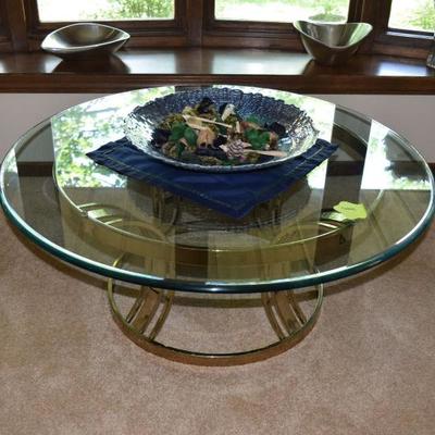 Round Glass Coffee Table & Home Decor