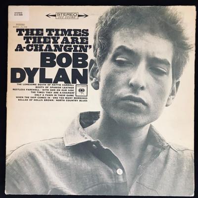 LP (record). Bob Dylan. The times they are a-changin'.