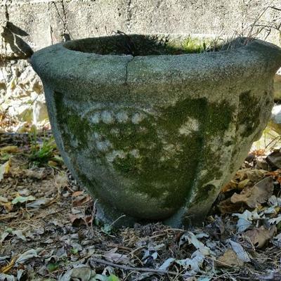 antique concrete garden planter