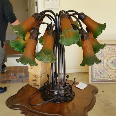 Tiffany lilly lamp with end of day shades