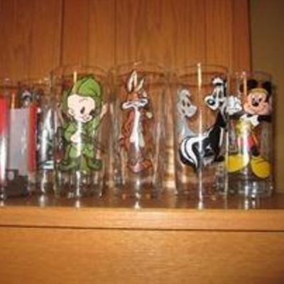 Vintage Cartoon Glasses- Bugs Bunny, Mickey Mouse