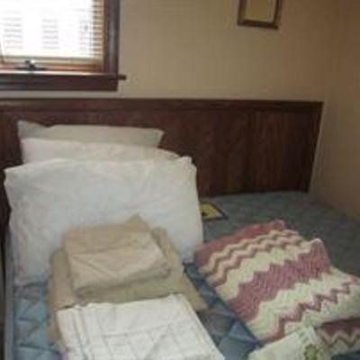 Full Size Bed, Headboard and Linens