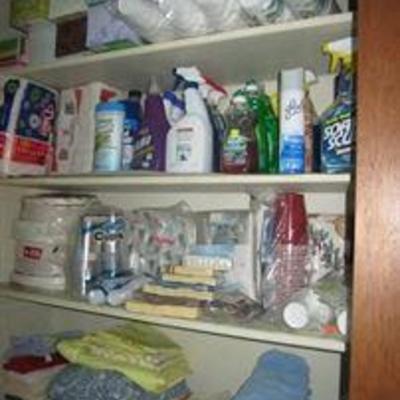 Household items- cleaning supplies, paper products, towels