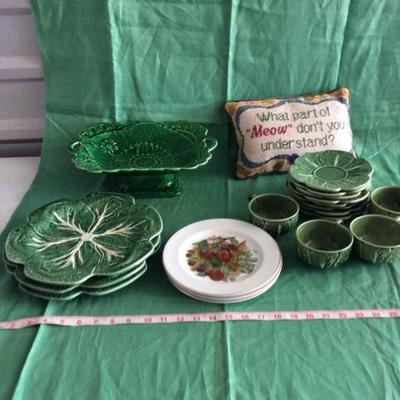 Mixed Green and Floral Tableware