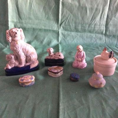 Small Ceramic Boxes and Figurines