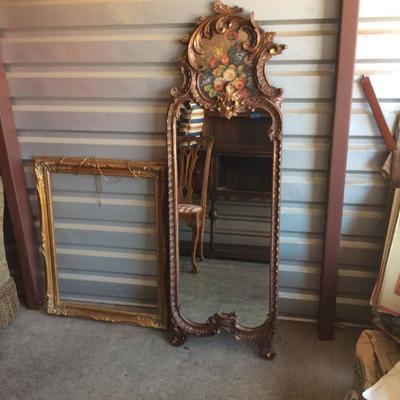 Trumeau Mirror and Gold Frame