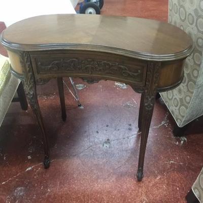 French Carved Kidney Table