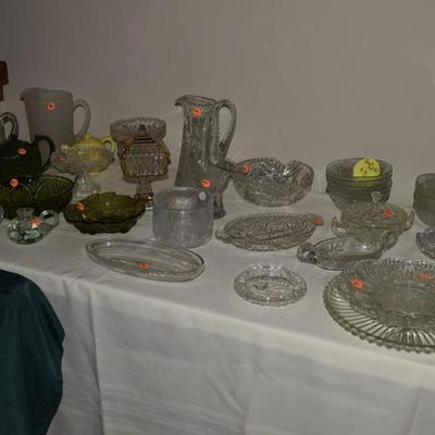 Glass serving dishes, bowls