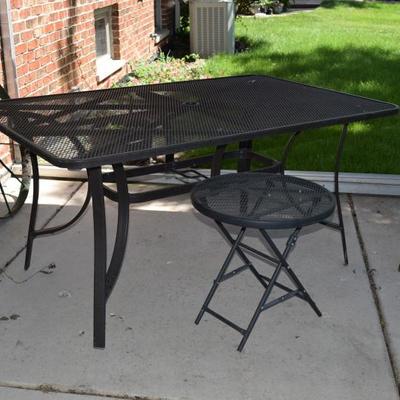 Patio Table with Small Folding Table