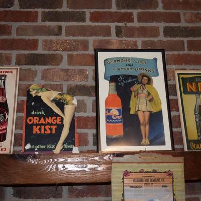 Vintage soda pop signs