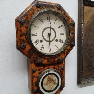 One of several antique clocks
